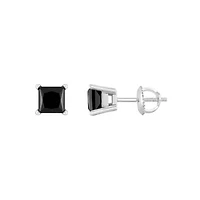 ct. tw. Black Diamond Screwback Earring 14K Gold