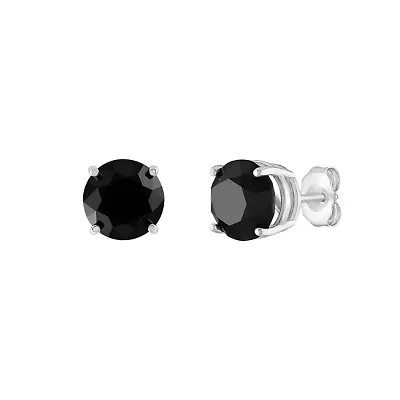 4 ct. tw. Black Diamond Screwback Earring 10K Gold