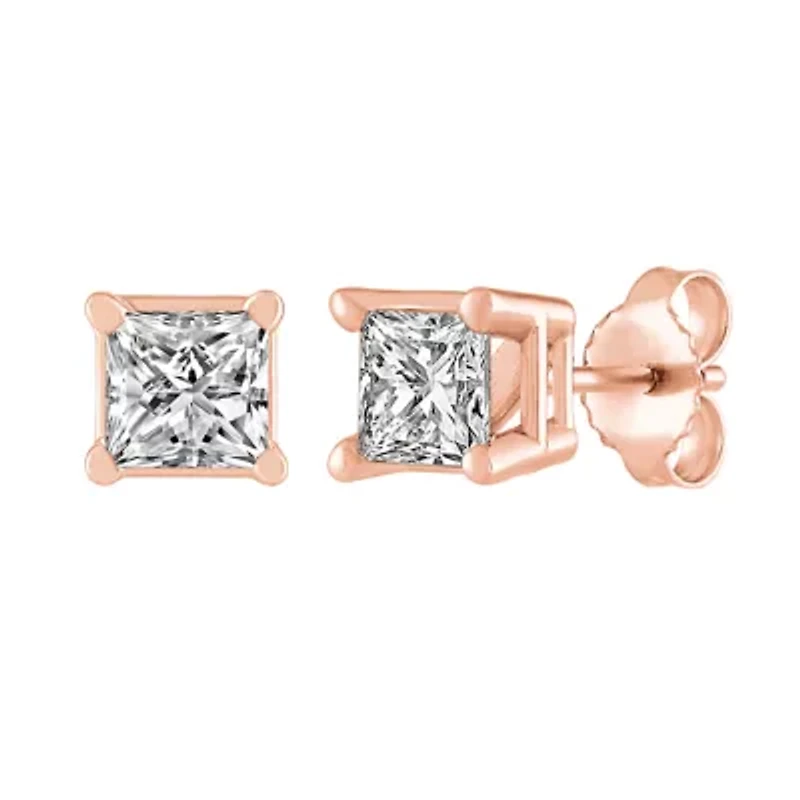 1/2 ct. tw. Diamond Princess Friction Stud Earring 14K Gold