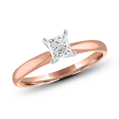 1/2 ct. tw. Diamond Princess Solitare Ring in 14K Gold