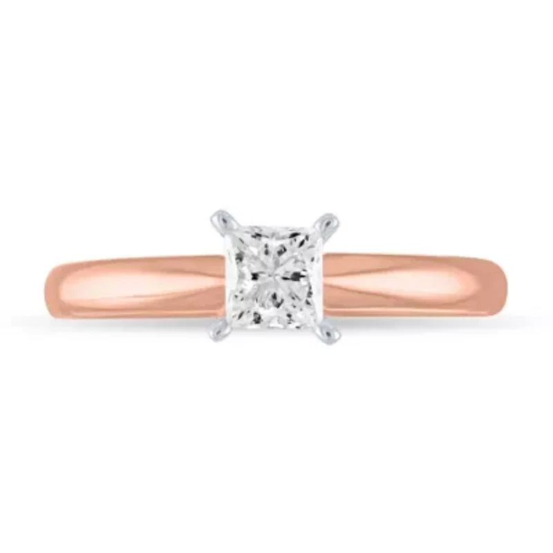 1/2 ct. tw. Diamond Princess Solitare Ring in 14K Gold