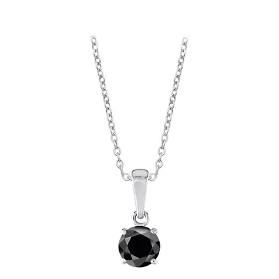 1/2 ct. tw. Black Diamond Solitare Pendant 10K Gold