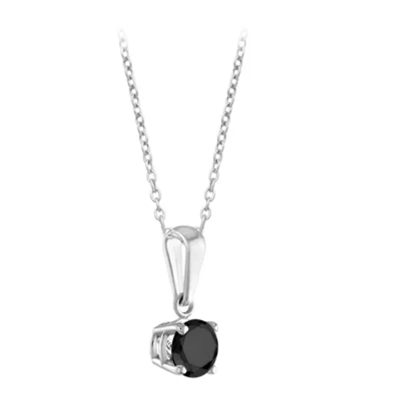 1/2 ct. tw. Black Diamond Solitare Pendant 10K Gold
