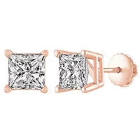 1 ct. tw. Diamond Princess Screwback Solitare Earring 14K Gold
