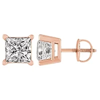 1 ct. tw. Diamond Princess Screwback Solitare Earring 14K Gold