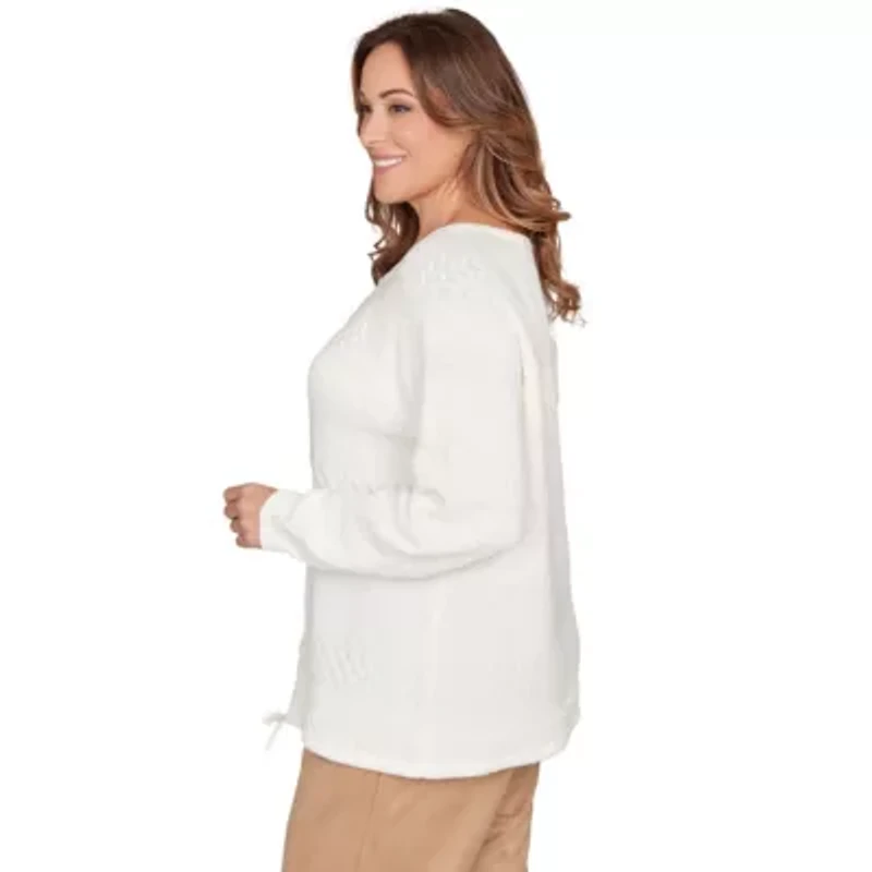 SOLID TEXTURE STRIPE BLOUSON PULLOVER