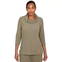 SOLID TEXTURE HATCHI COWL NECK TUNIC