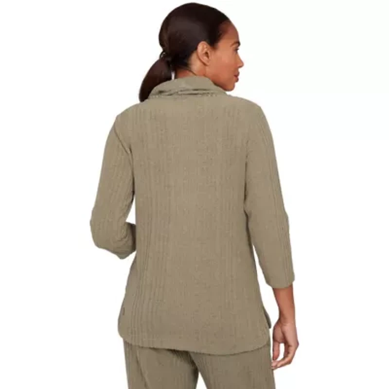 SOLID TEXTURE HATCHI COWL NECK TUNIC