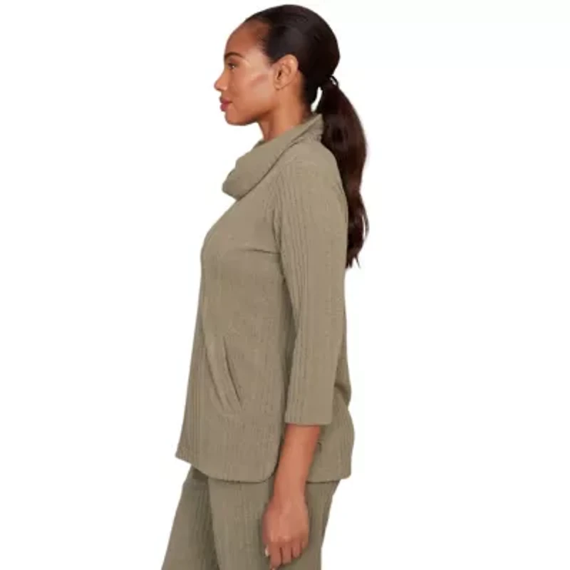 SOLID TEXTURE HATCHI COWL NECK TUNIC