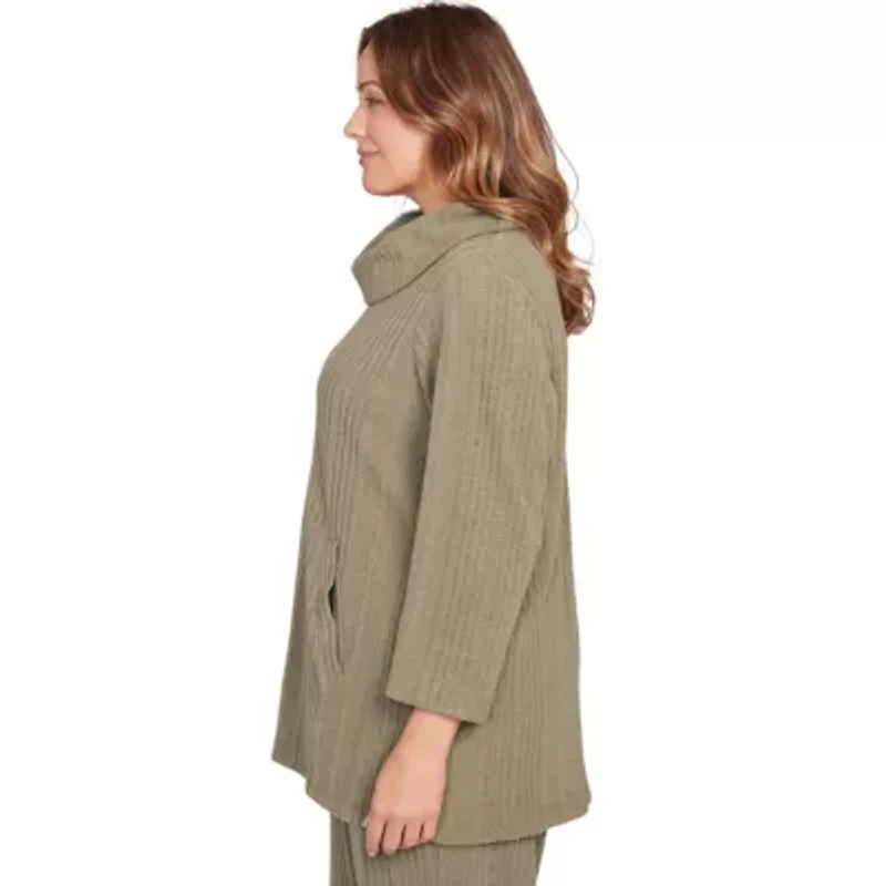 SOLID TEXTURE HATCHI COWL NECK TUNIC