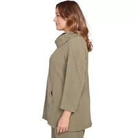 SOLID TEXTURE HATCHI COWL NECK TUNIC