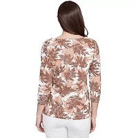 PRINTED JERSEY 3/4 SLEEVE TOP