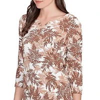 PRINTED JERSEY 3/4 SLEEVE TOP