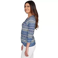 PRINTED TULIP HEM SLUB