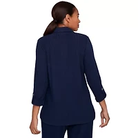 SOLID TEXTURED HATCHI HENLEY TUNIC