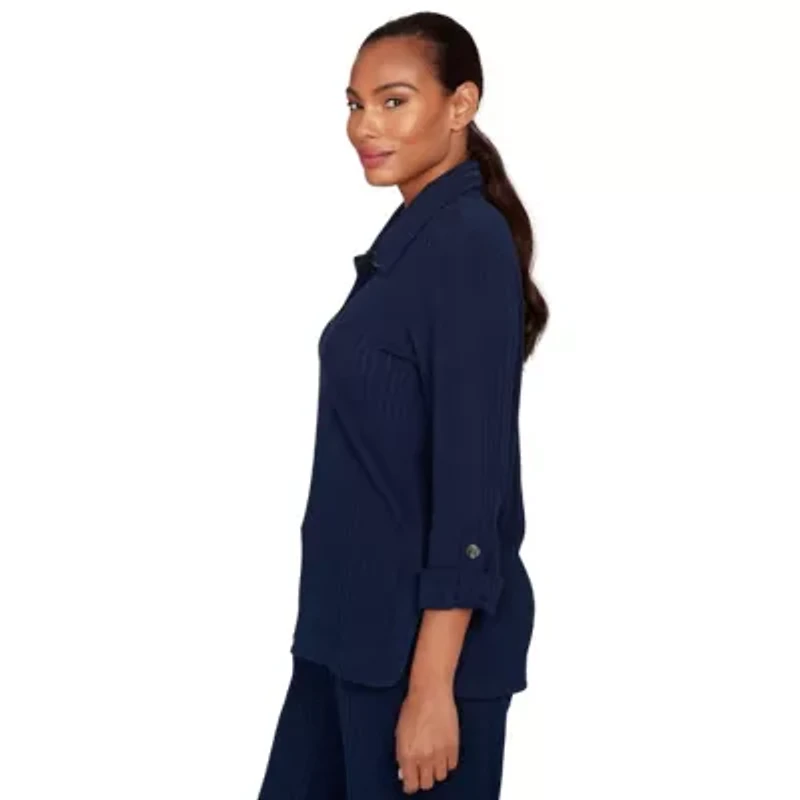 SOLID TEXTURED HATCHI HENLEY TUNIC