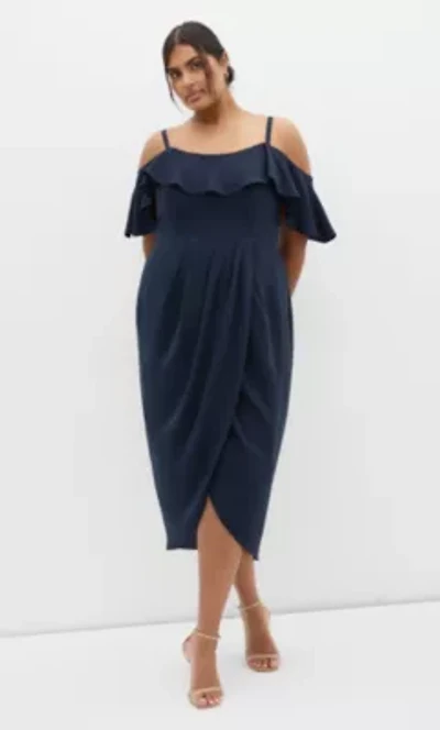 Flirtation Drape Midi Dress