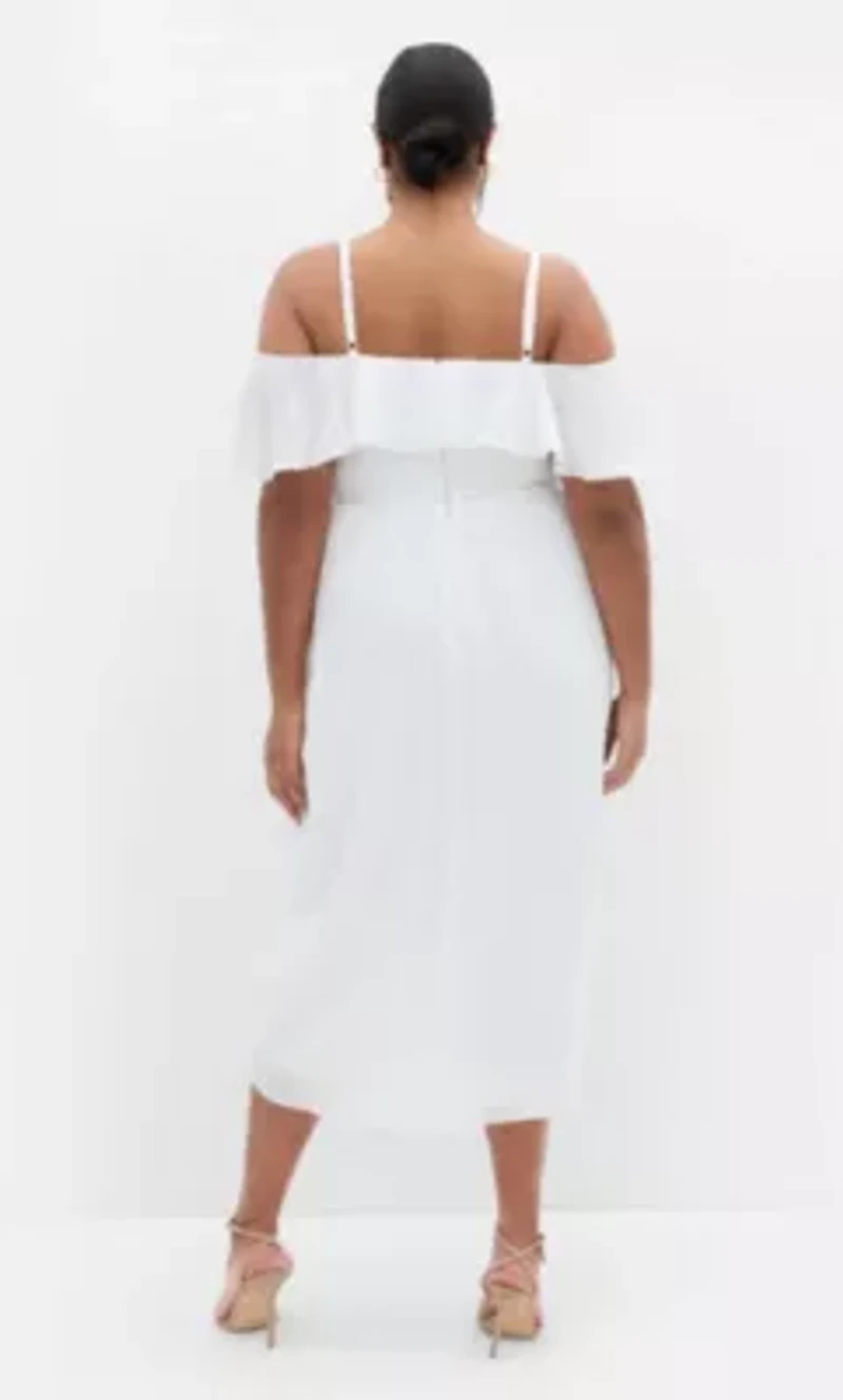 Flirtation Drape Midi Dress