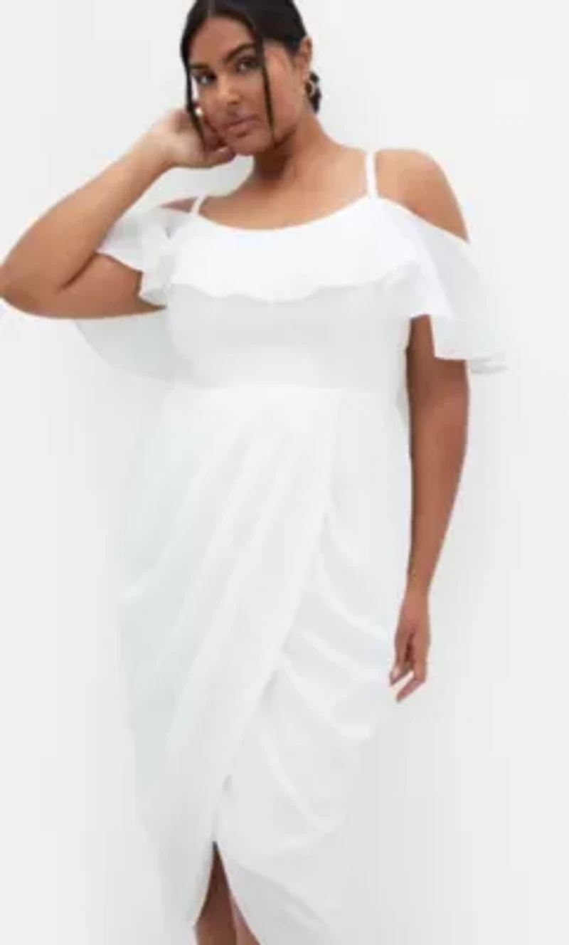 Flirtation Drape Midi Dress