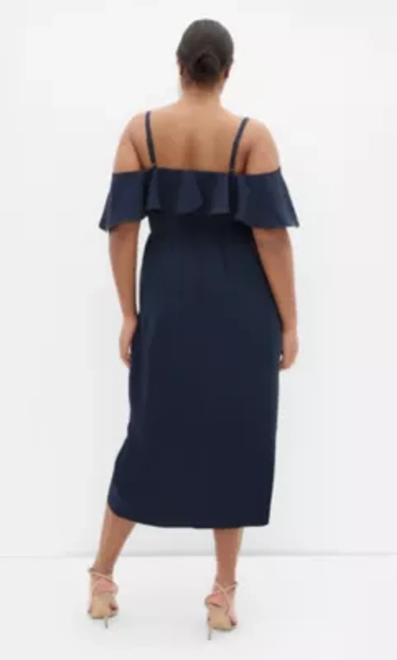 Flirtation Drape Midi Dress