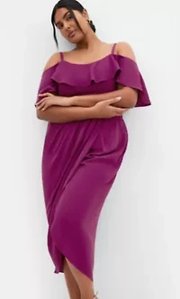 Flirtation Drape Midi Dress