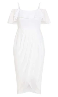 Flirtation Drape Midi Dress