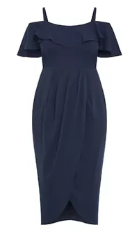 Flirtation Drape Midi Dress