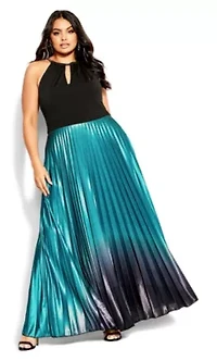 Pleated Ombre Maxi Dress