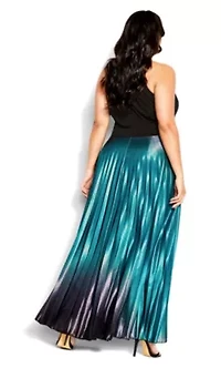 Pleated Ombre Maxi Dress