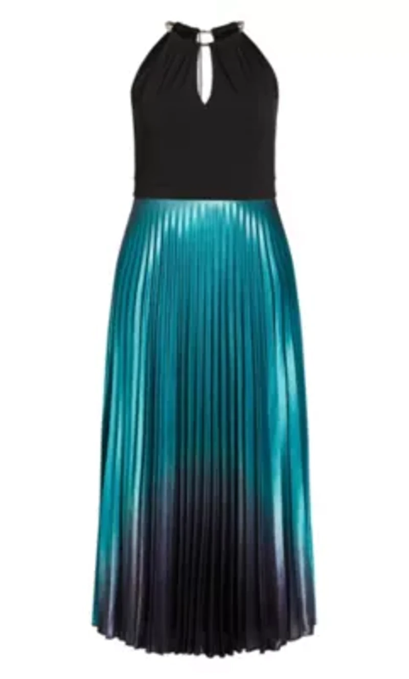 Pleated Ombre Maxi Dress