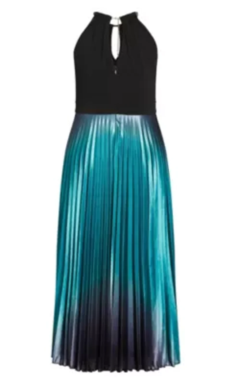 Pleated Ombre Maxi Dress
