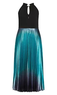 Pleated Ombre Maxi Dress