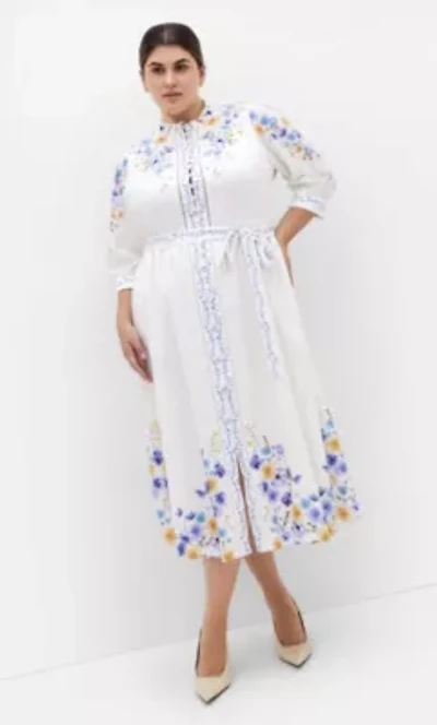 Annabelle Button Closure Midi Dress
