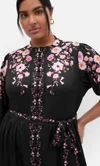 Annabelle Button Closure Midi Dress