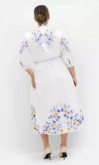 Annabelle Button Closure Midi Dress