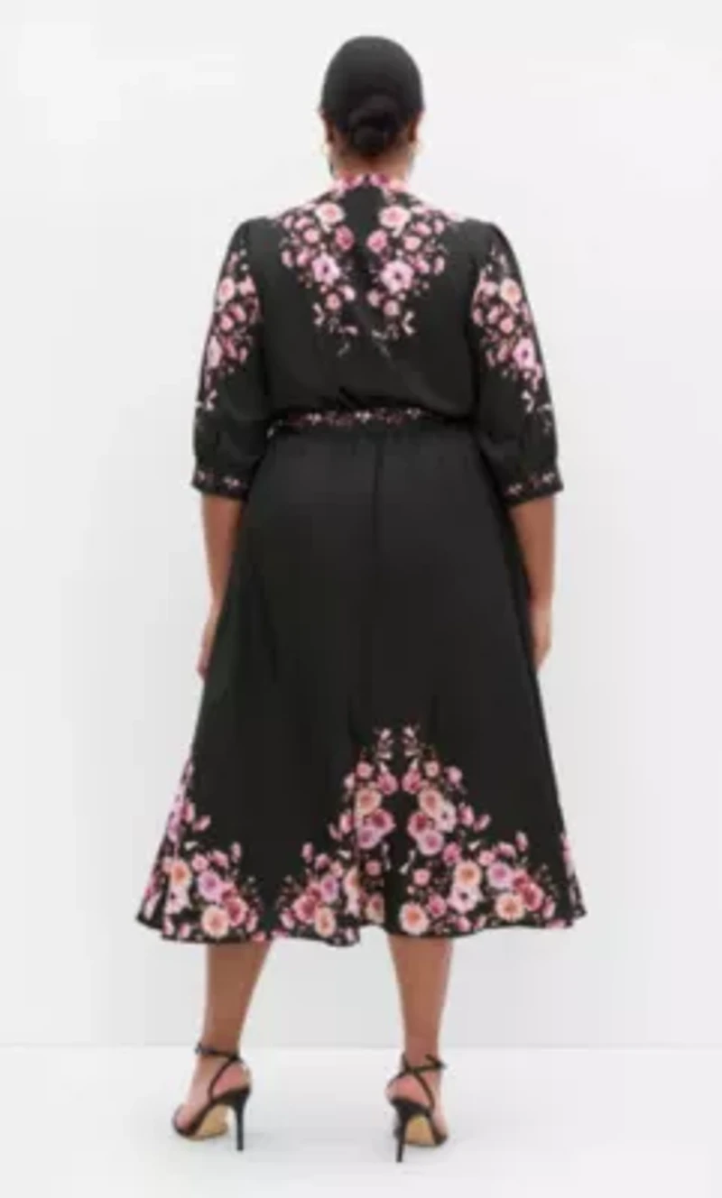 Annabelle Button Closure Midi Dress