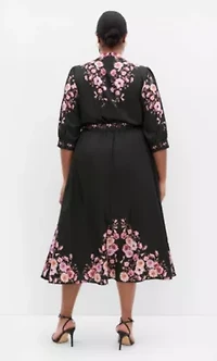 Annabelle Button Closure Midi Dress