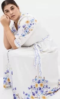 Annabelle Button Closure Midi Dress