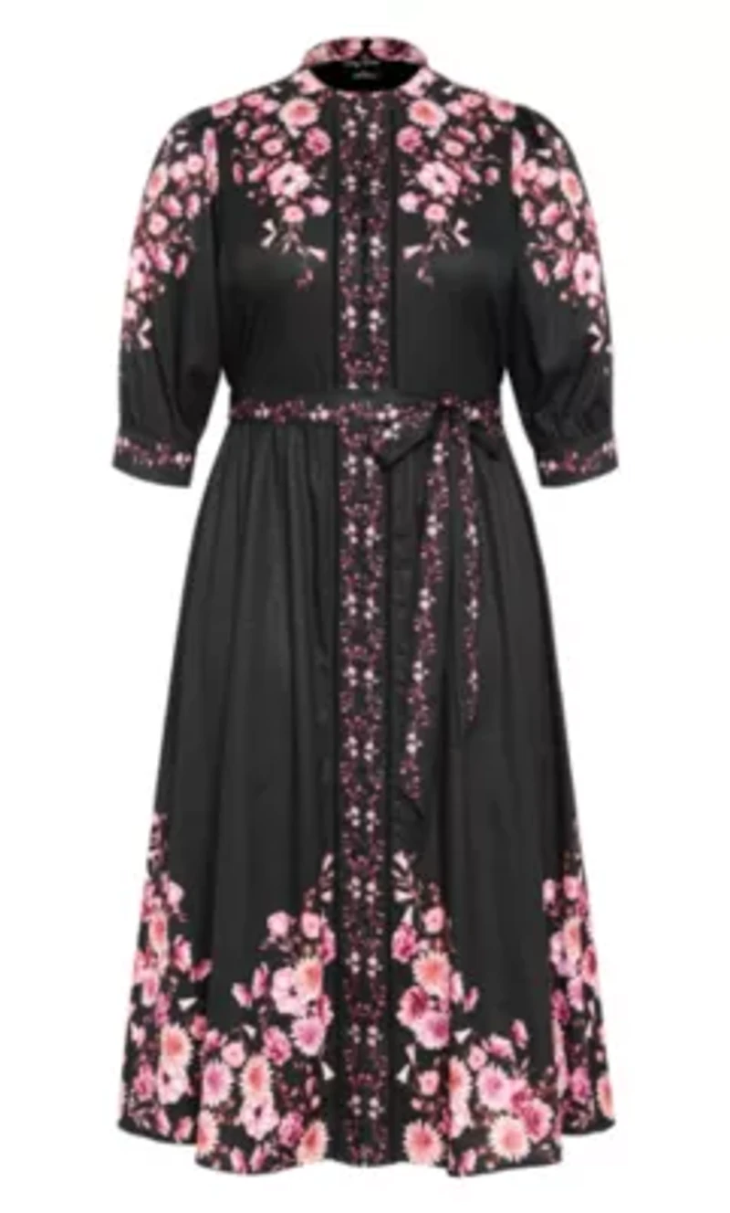 Annabelle Button Closure Midi Dress