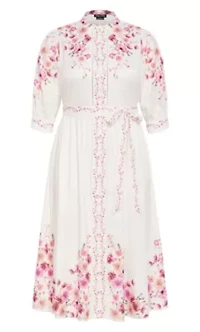 Annabelle Button Closure Midi Dress