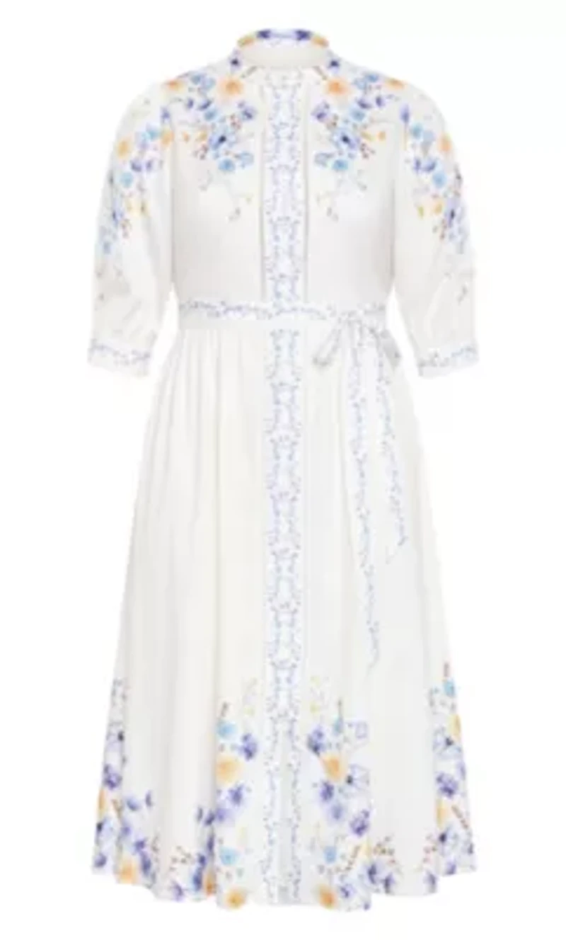 Annabelle Button Closure Midi Dress