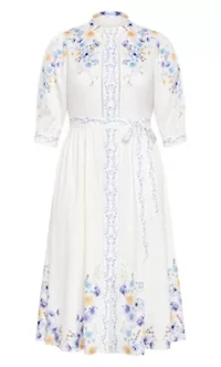 Annabelle Button Closure Midi Dress