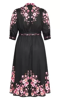 Annabelle Button Closure Midi Dress