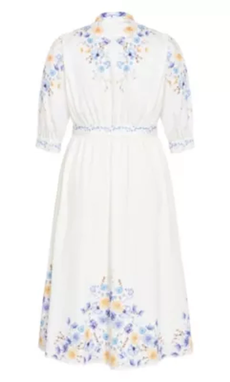 Annabelle Button Closure Midi Dress
