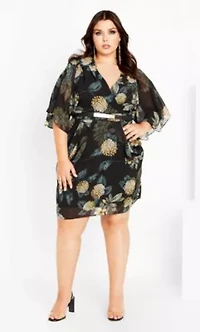 Wrap Golden Floral Dress