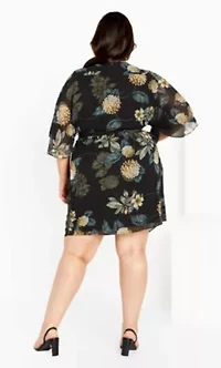 Wrap Golden Floral Dress
