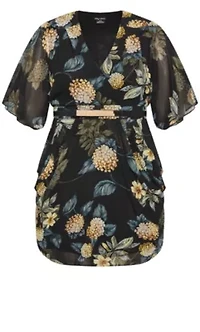 Wrap Golden Floral Dress