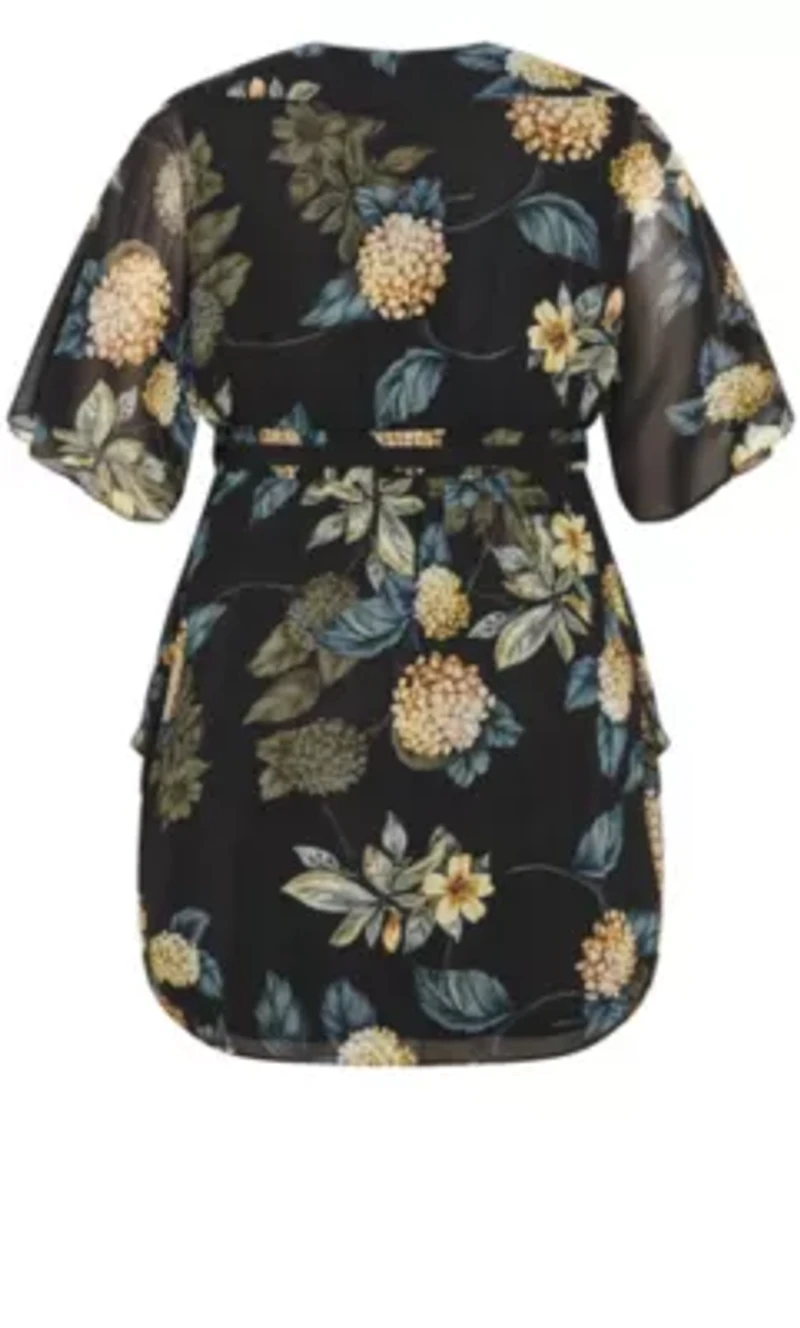Wrap Golden Floral Dress