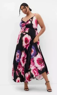 Ariana Pleat Print Maxi Dress