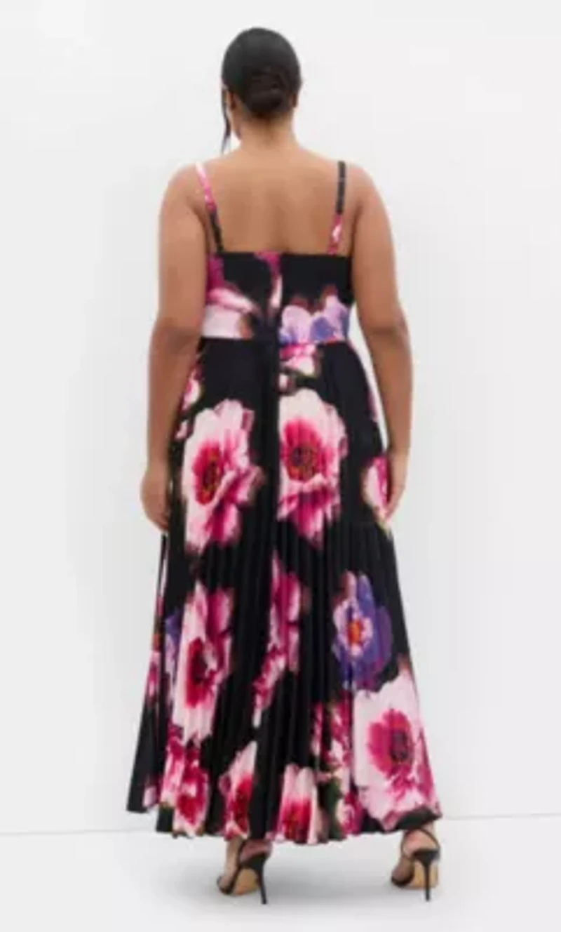 Ariana Pleat Print Maxi Dress
